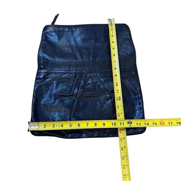 Marc By Marc Jacobs Leather Clutch Fold Over Bag Black Logo Boho - Picture 10 of 10